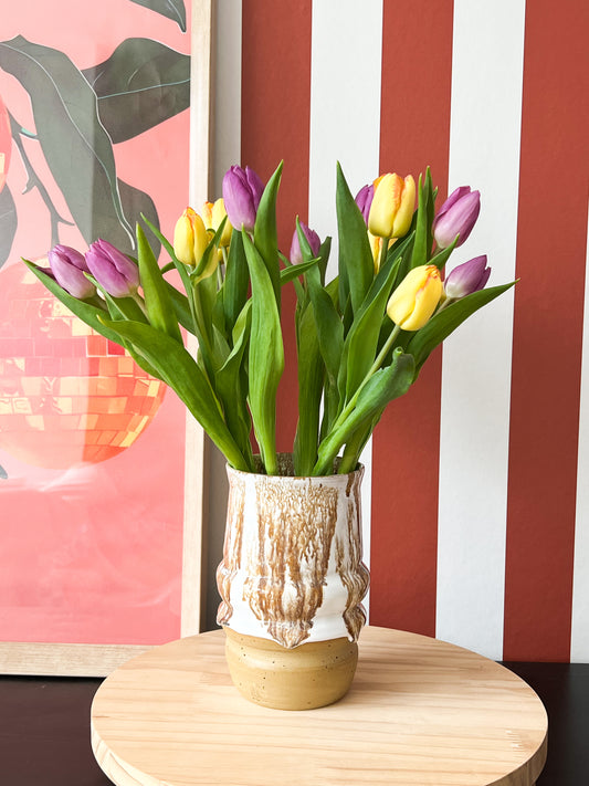 Vase Braun/Weiß
